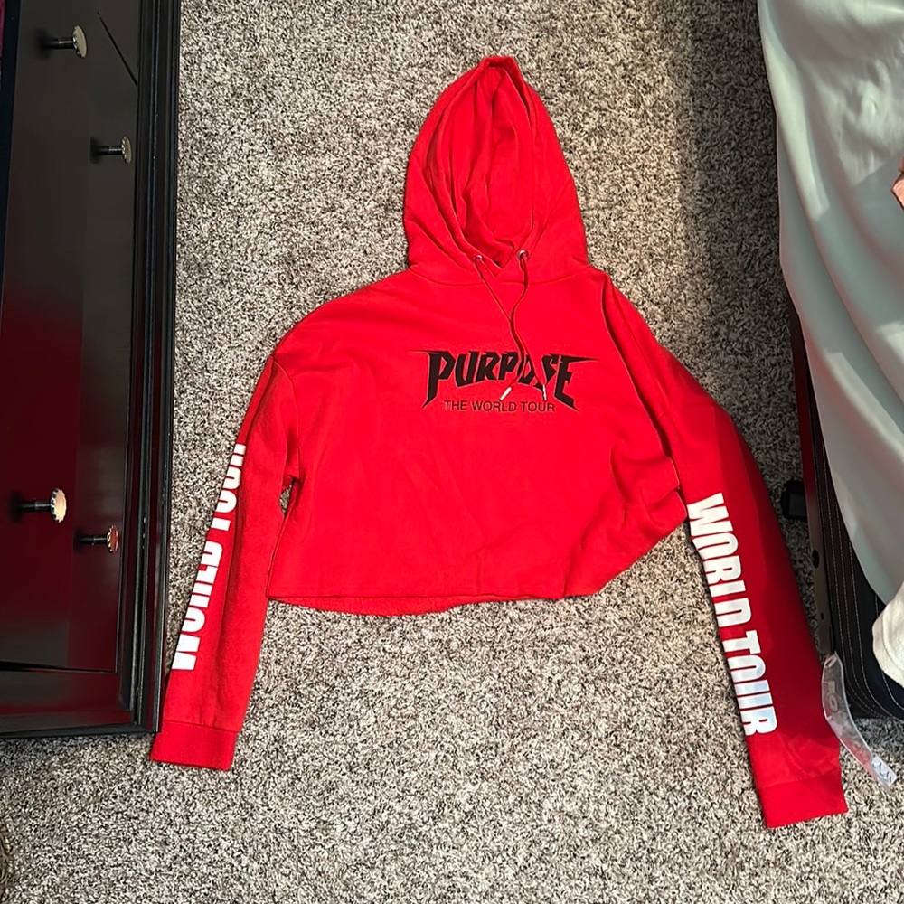 Justin Bieber Purpose Tour Cropped Hoodie - Picture 1 of 1